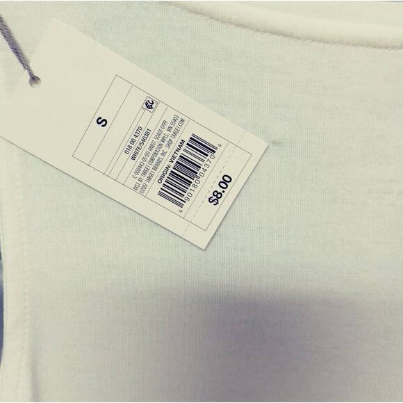 Womens Small White Tank Top Ivory Stretch Scoop Neck Knit Casual Layering Tee - Picture 6 of 12